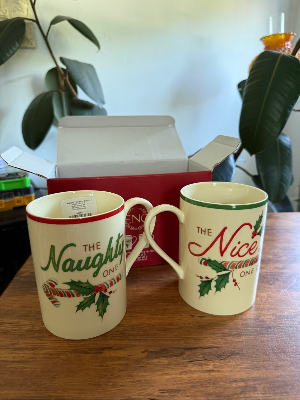 Lenox 'The Naughty' and 'The Nice' Holiday Mug Set - Red & Green Accents